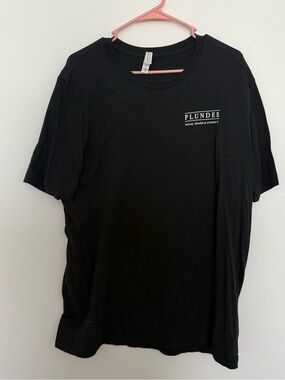 Plunder Black Short Sleeve Crew Neck T-Shirt with White Logo